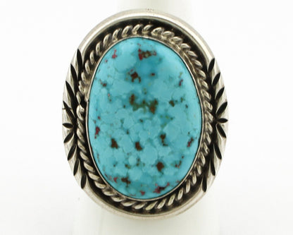 Navajo Ring 925 Silver Morenci Turquoise Signed Lee Bennett C.80's