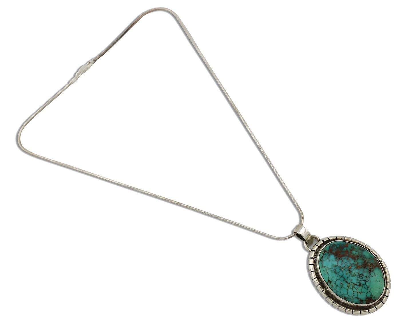 Navajo Necklace 925 Silver Epic Natural Turquoise Native American Artist C.80's