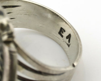 Navajo Ring .925 Silver Royston Turquoise Artist Signed EA C.80's