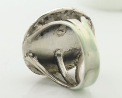 Navajo Ring .925 Silver Natural Blue Turquoise Native American Artist C.80's