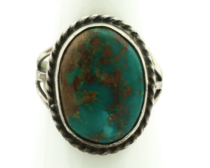 Navajo Ring 925 Silver Turq Mtn Turquoise Native American Artist C.80's