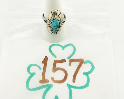 Navajo Ring .925 Silver Arizona Turquoise Signed M Montoya C.80's