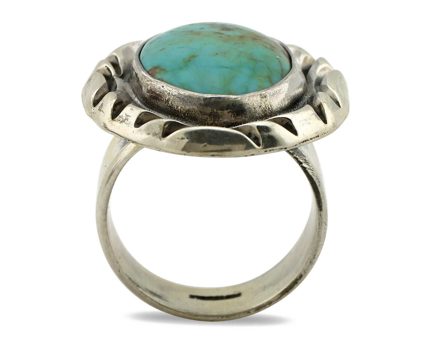 Navajo Ring 925 Silver Turquoise Mountain Artist Signed C Montoya C.80's