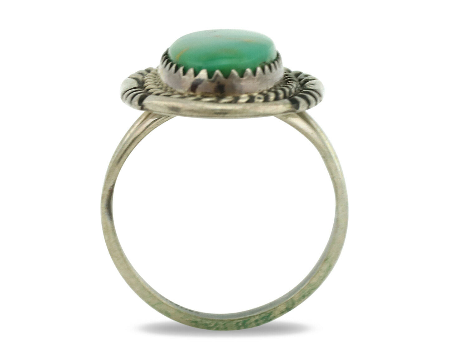 Navajo Ring .925 Silver Royston Turquoise Native American Artist C.1980's