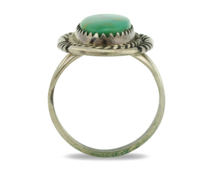 Navajo Ring .925 Silver Royston Turquoise Native American Artist C.1980's