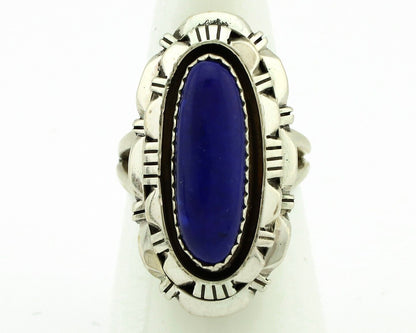 Navajo Handmade Ring 925 Silver Natural Lapis Lazuli Artist Signed RMJ C.80's