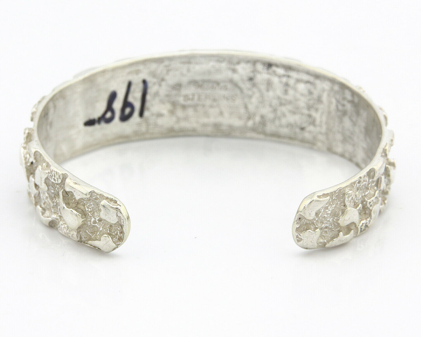 Navajo Bracelet .925 Silver Hand Stamped Arrow Head Signed Montoya C.80's