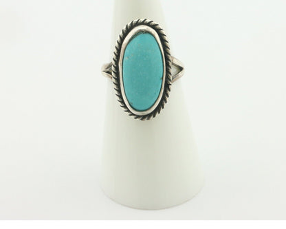 Navajo Ring .925 Silver Natural Blue Turquoise Native American Artist C.80's
