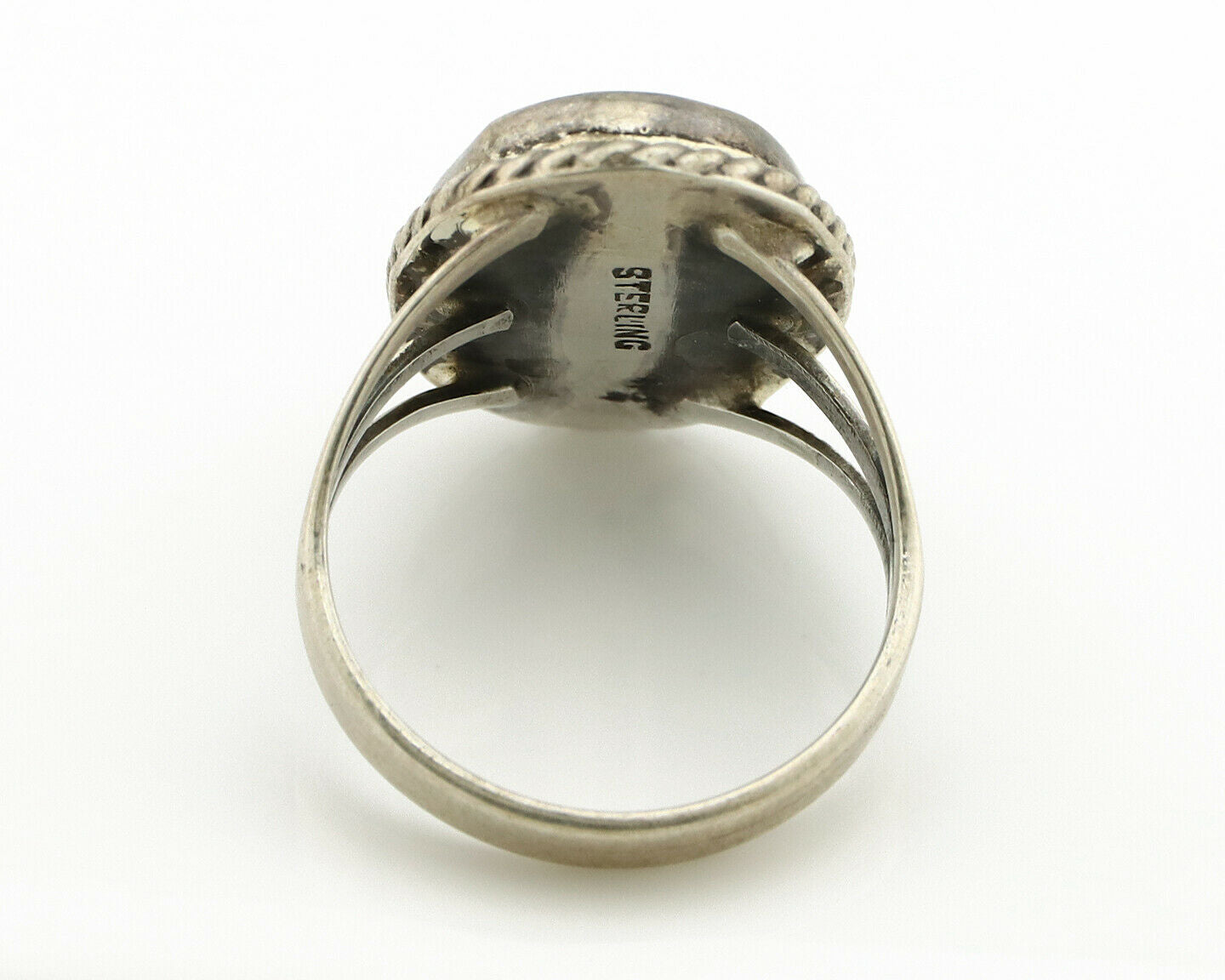 Navajo Ring .925 Silver Blue Turquoise Native American Artist C.1980's