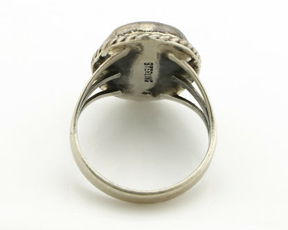 Navajo Ring .925 Silver Blue Turquoise Native American Artist C.1980's