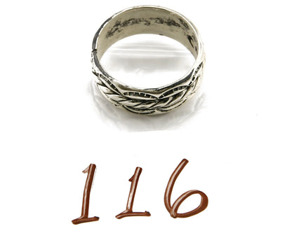 Women's Navajo Handmade Ring .925 Sterling Silver Hand Stamped C.80's