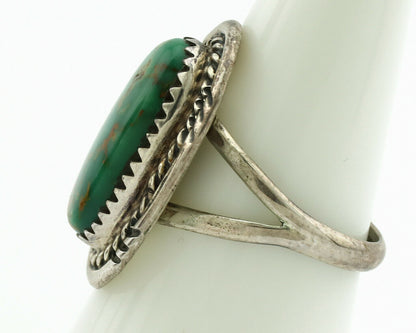 Navajo Ring .925 Silver Kingman Turquoise Native American Artist C.1980's