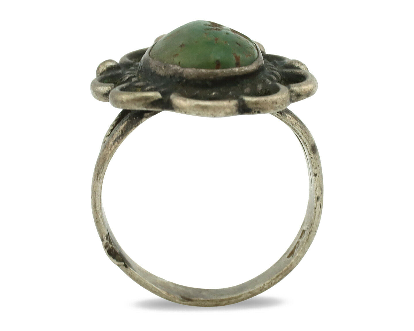Navajo Ring .925 Silver Natural Turquoise Native American Artist C.80's
