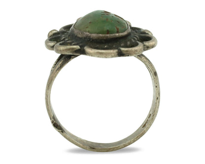 Navajo Ring .925 Silver Natural Turquoise Native American Artist C.80's