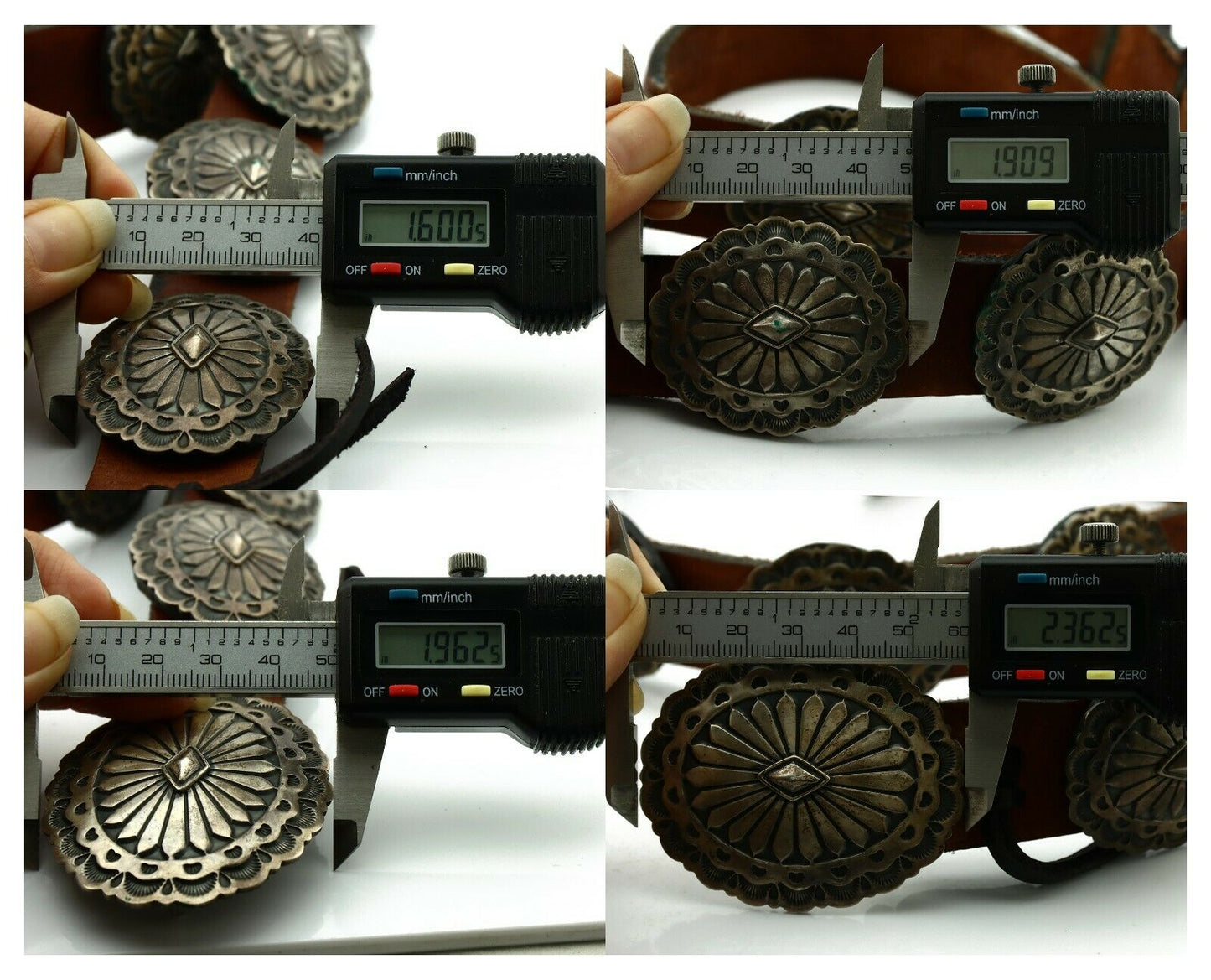 Navajo Concho Belt .925 Silver Hand Stamped Artist Signed Bruce Morgan C.80's