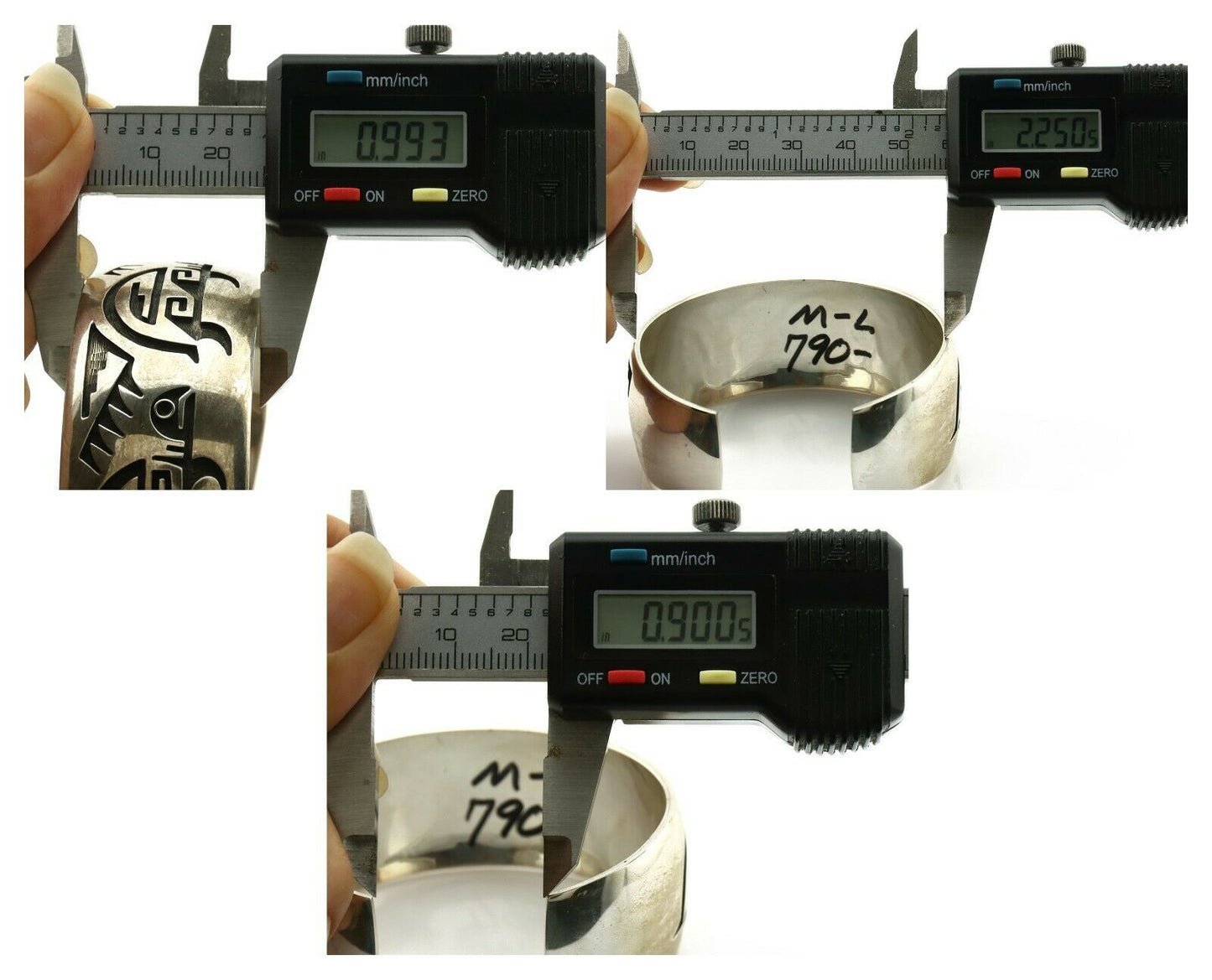 Hopi Turtle Bracelet .925 Silver Artist Signed Floyd Namingha C.90's