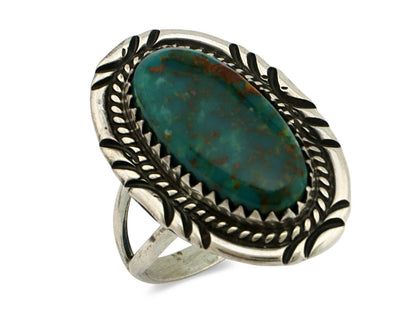 Navajo Ring .925 Silver Turquoise Mountain Signed M Begay C.80's