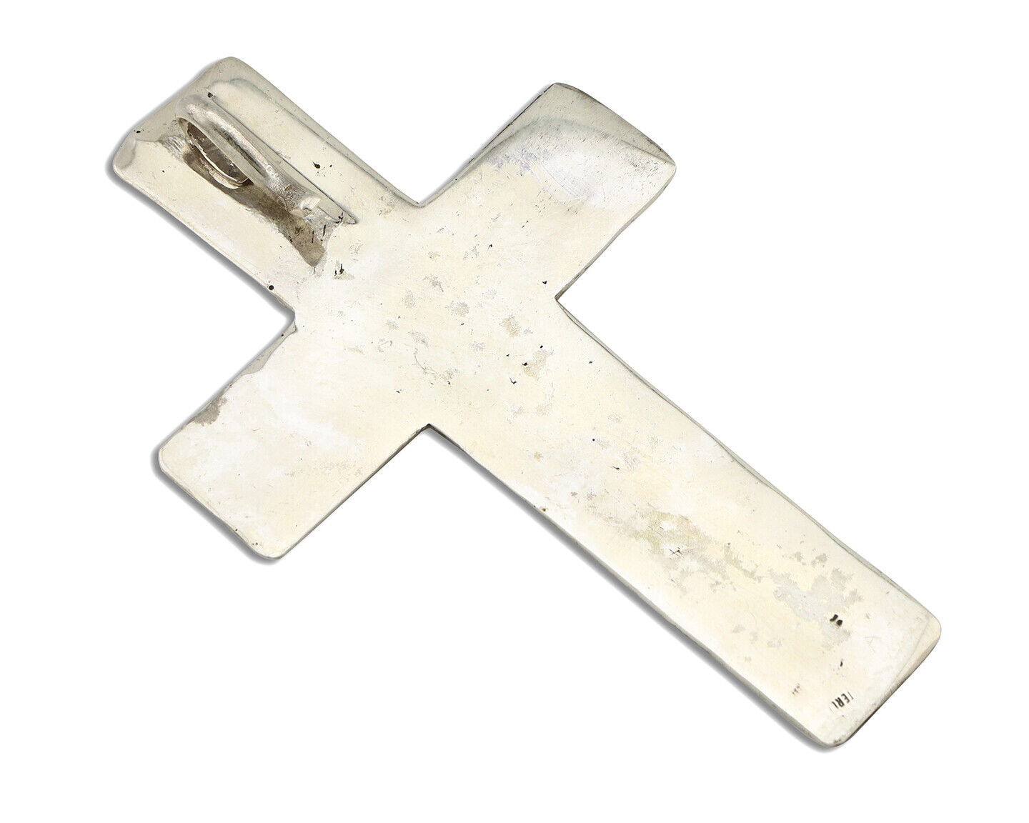 Navajo Cross Necklace 925 Silver Royston Turquoise Artist Signed JO C.80's