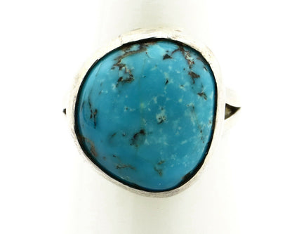 Navajo Shield Ring .925 Silver Blue Turquoise Native American Artist C.80's