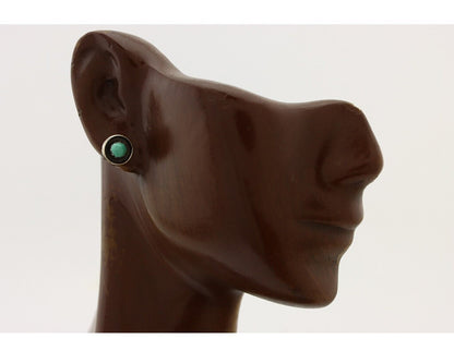 Zuni Earrings 925 Silver Natural Kingman Turquoise Native American Artist C.80's