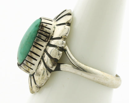 Navajo Ring .925 Silver Natural Mined Turquoise Artist Signed M Montoya C.80's