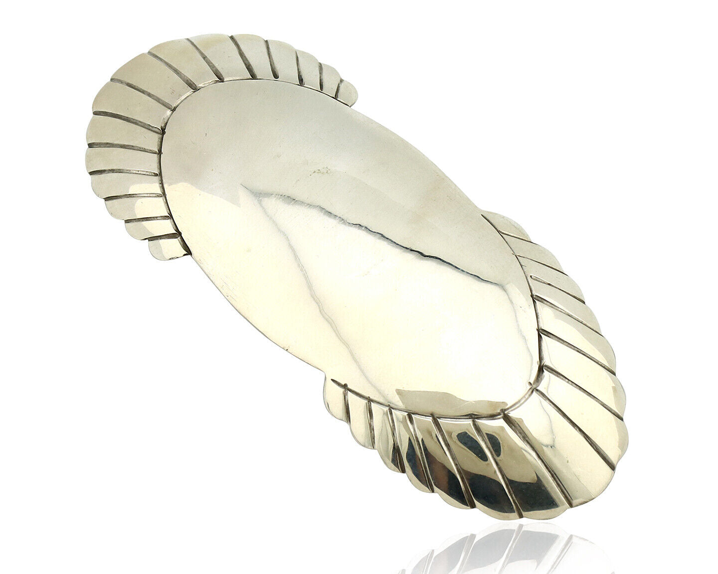 Navajo Hair Clip Barrette .925 Silver Hand Stamped Artist Signed C Montoya C80s