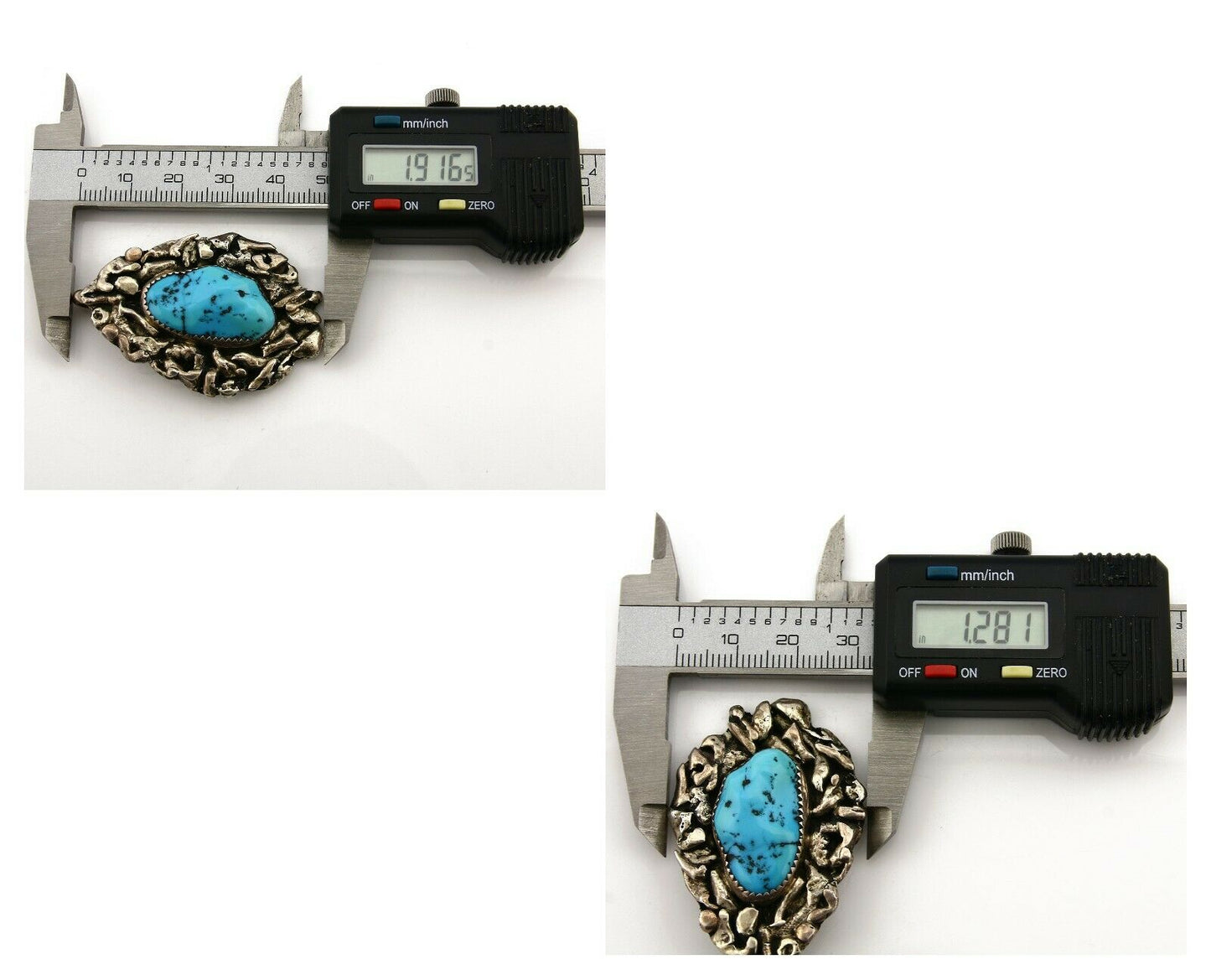 Navajo Pendant .925 Silver Kingman Turquoise Native American C.80's