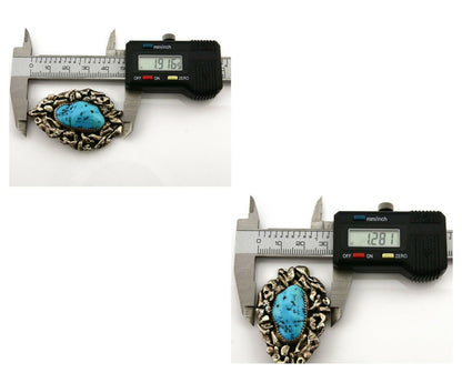 Navajo Pendant .925 Silver Kingman Turquoise Native American C.80's