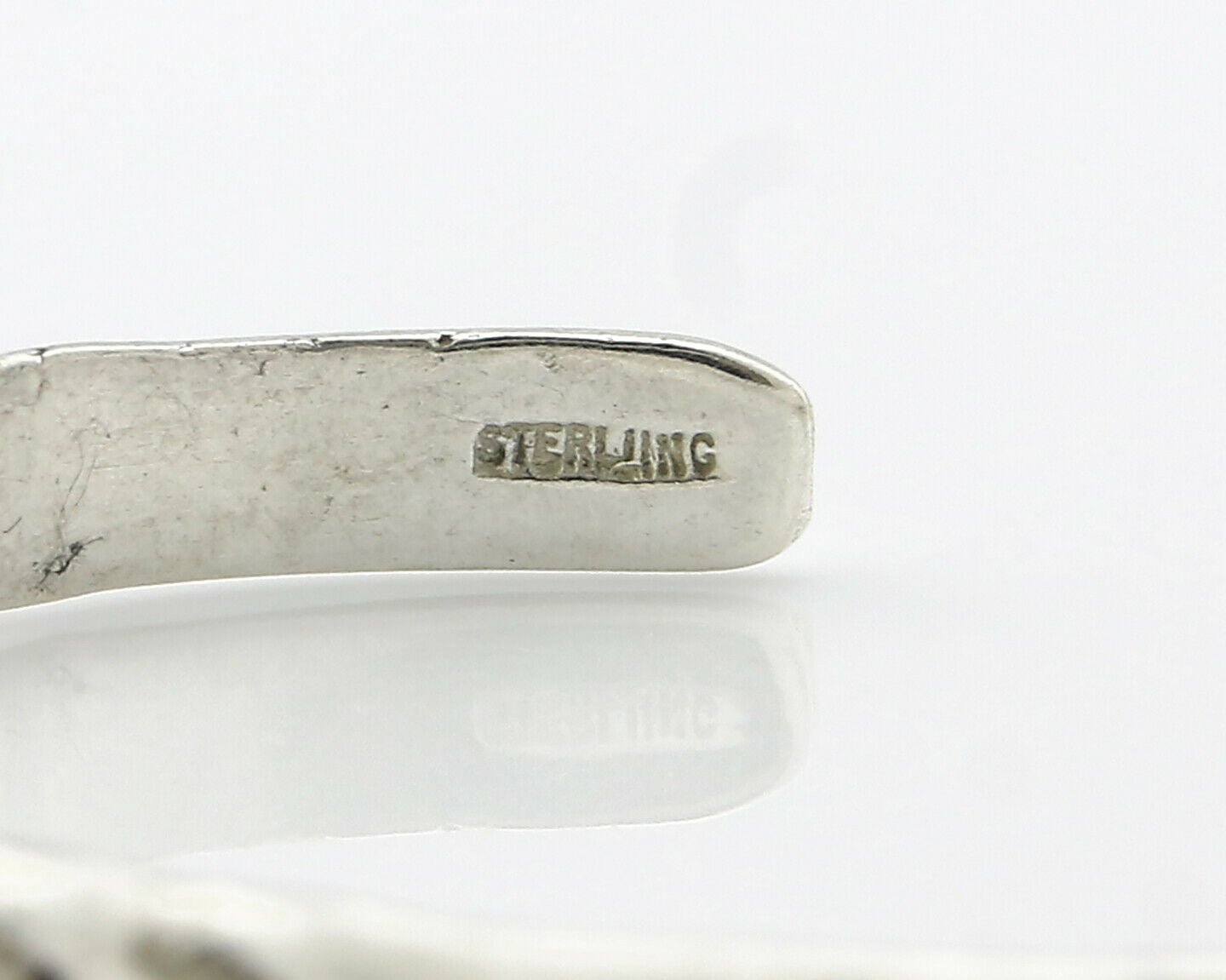 Navajo Bracelet .925 Silver Hand Stamped Arrow Head Artist V Montoya C.80's