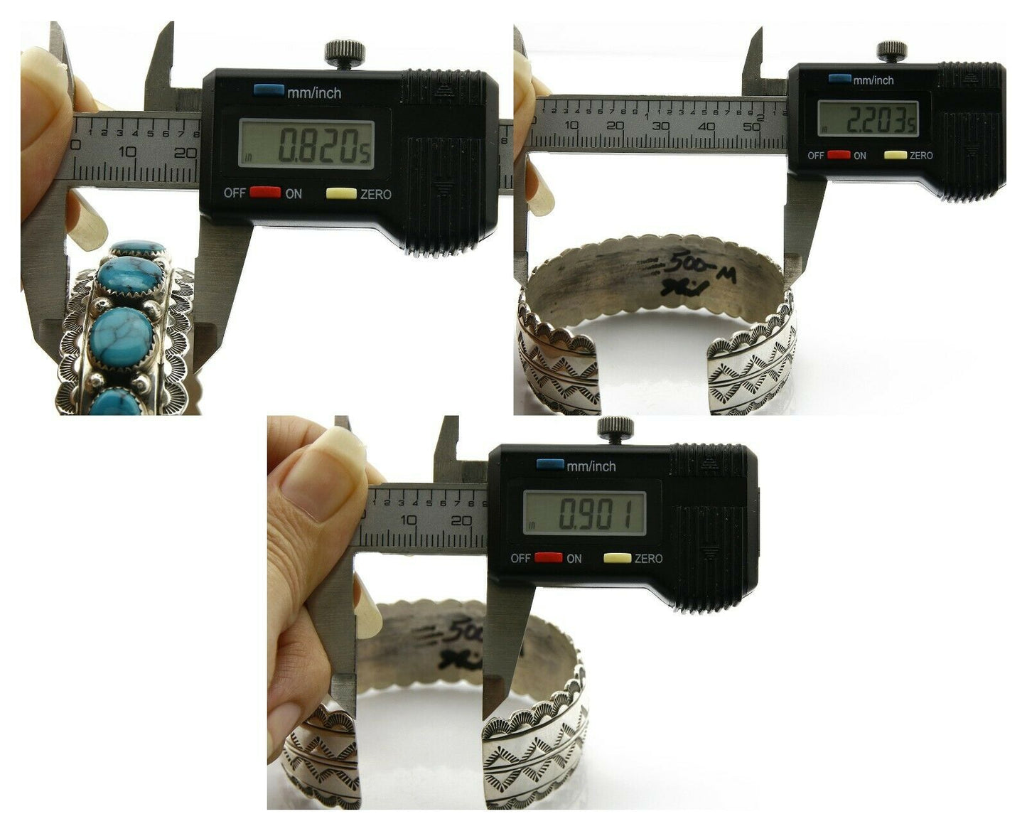 Navajo Bracelet .925 Silver Spiderweb Turquoise Artist Denetdale Circa 80's