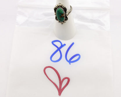 Navajo Ring .925 Silver Natural Turquoise Native American Artist C.1980's