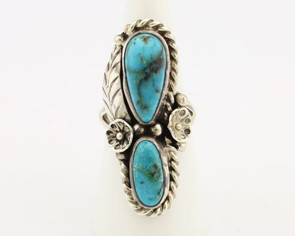 Navajo Handmade Ring 925 Silver Natural Blue Turquoise Native American C.80's