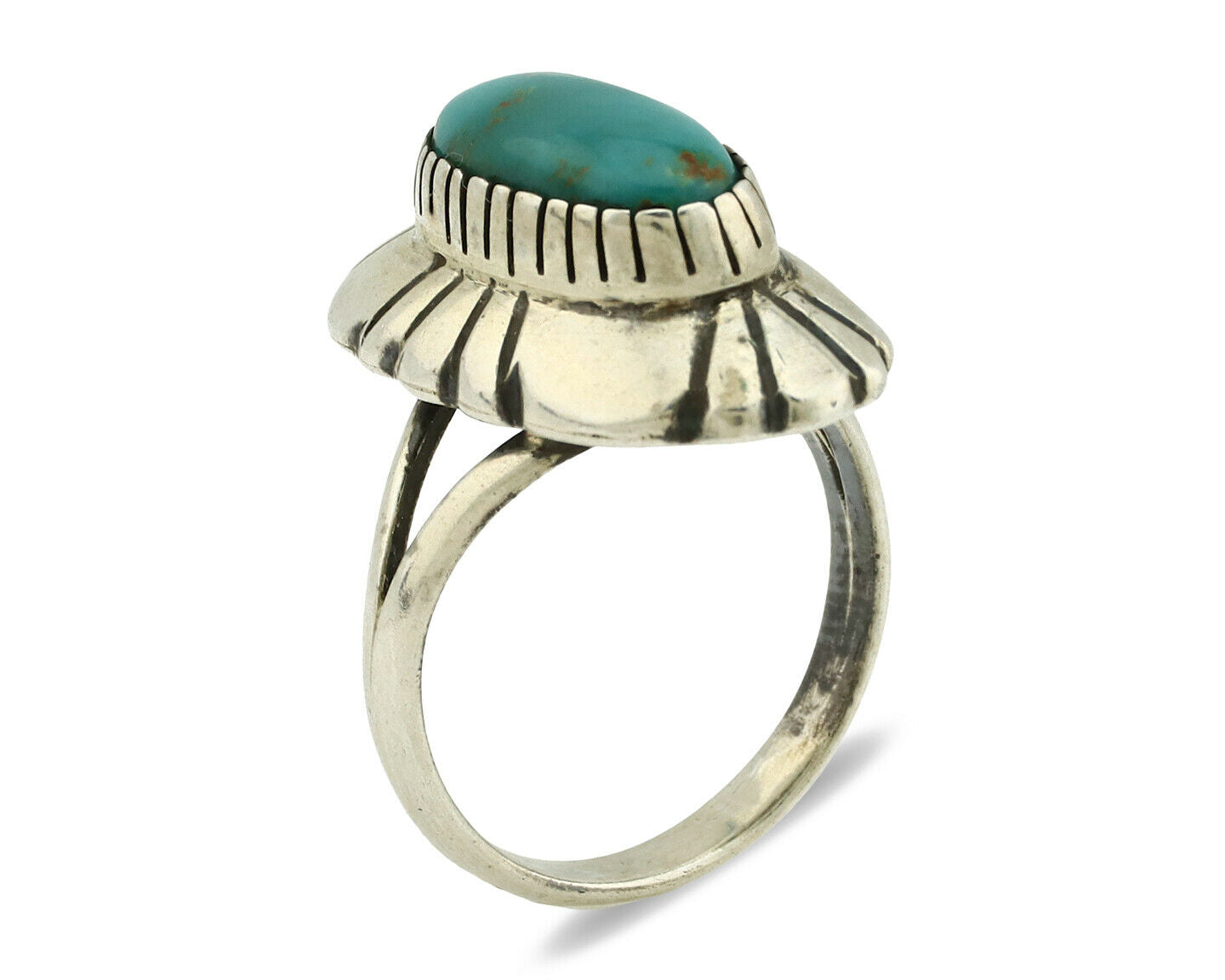 Navajo Ring .925 Silver Arizona Turquoise Signed M Montoya C.80's