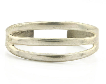 Navajo Sand Cast Bracelet .925 Silver Solid Artist Native American C.80's