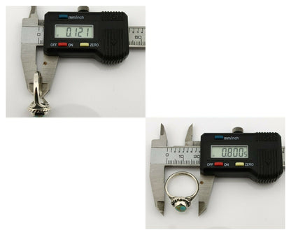 Navajo Ring .925 Silver Kingman Turquoise Artist Signed Gecko C.90's