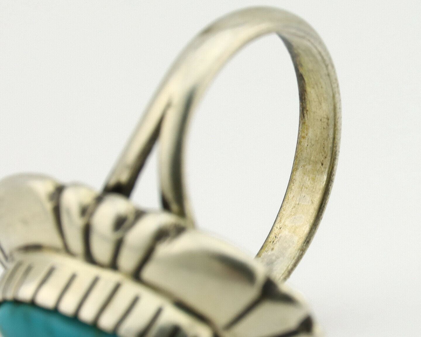 Navajo Ring .925 Silver Arizona Turquoise Signed M Montoya C.80's
