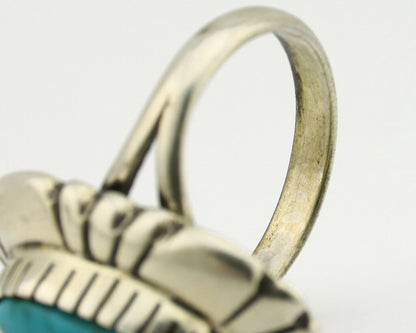 Navajo Ring .925 Silver Arizona Turquoise Signed M Montoya C.80's
