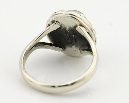 Navajo Ring .925 Silver Kingman Turquoise Artist Signed Gecko C.90's