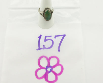 Navajo Ring .925 Silver Natural Turquoise Artist Signed Native American C.80's