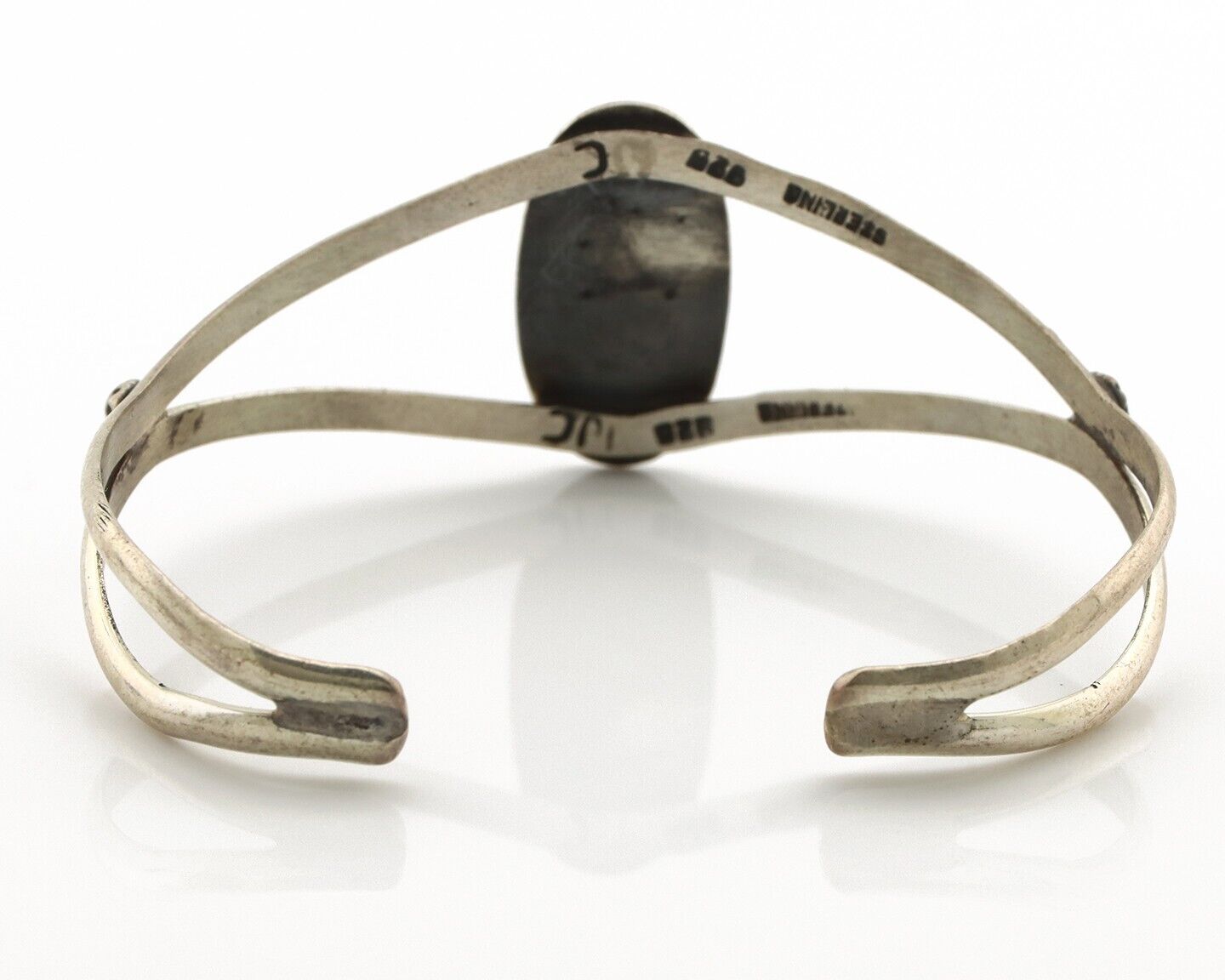 Women's Navajo Bracelet 925 Silver Pink Mussel Native American Artist Signed IJC