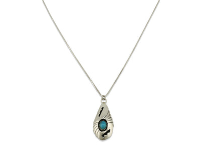 Navajo Pendant .925 Silver Blue Turquoise Native American C.80's