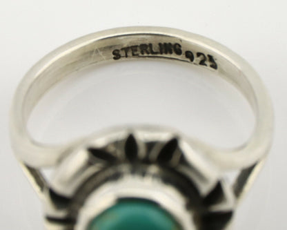 Navajo Ring .925 Silver Kingman Turquoise Artist Signed Gecko C.90's