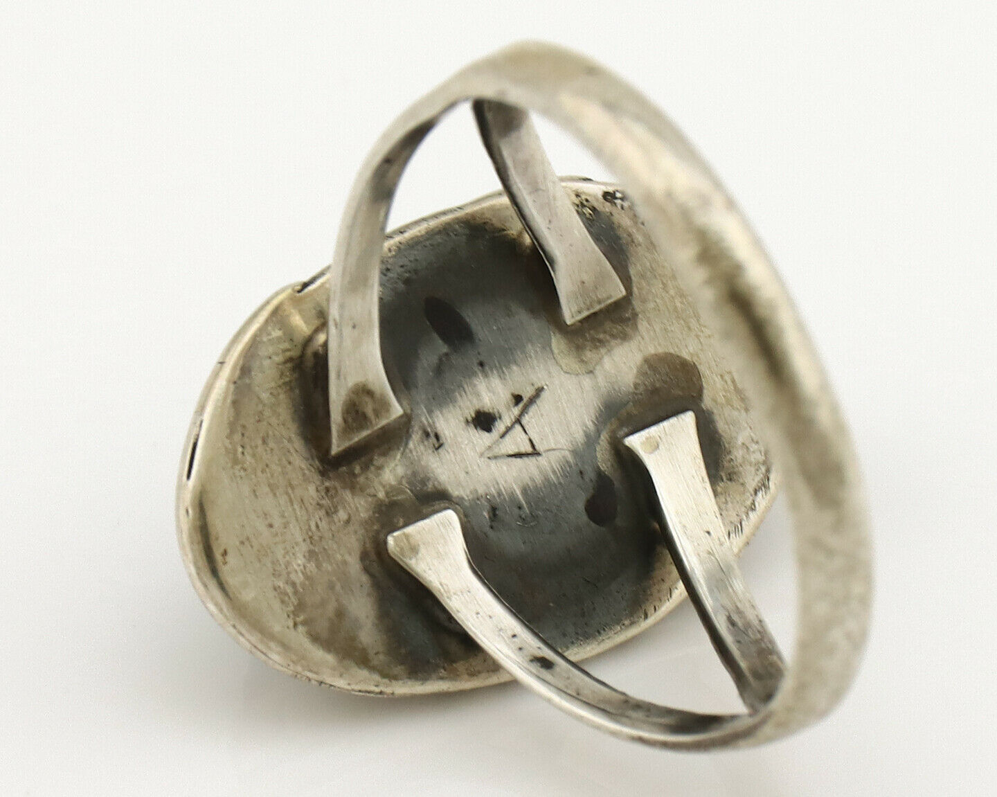 Navajo Ring .925 Silver Royston Turquoise Native American Artist C.1980's