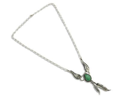 C. 1990 Navajo Handmade .925 Silver & Natural Malachite Necklace