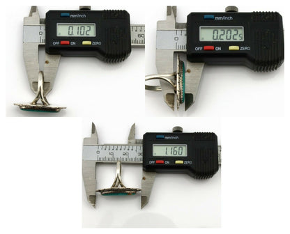 Navajo Ring .925 Silver Nevada Turquoise Native American Artist C.1980's