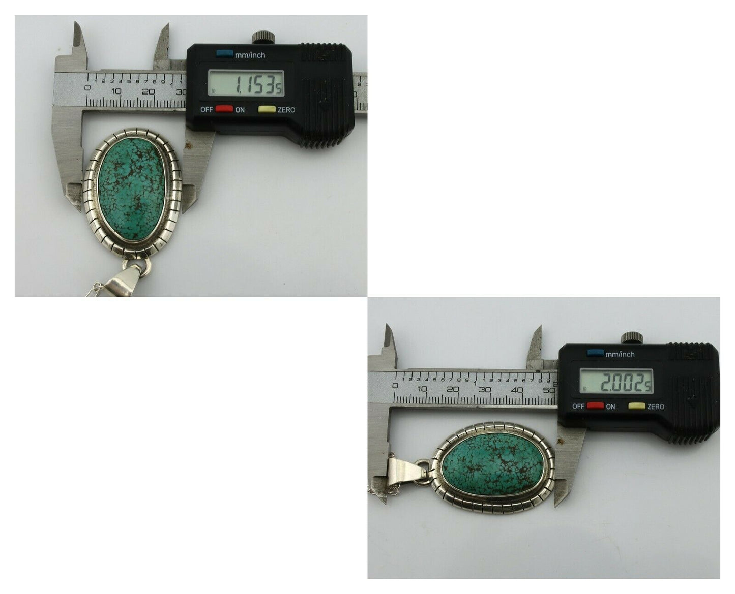 Navajo Pendant .925 Silver Spiderweb Turquoise Native American C.80's