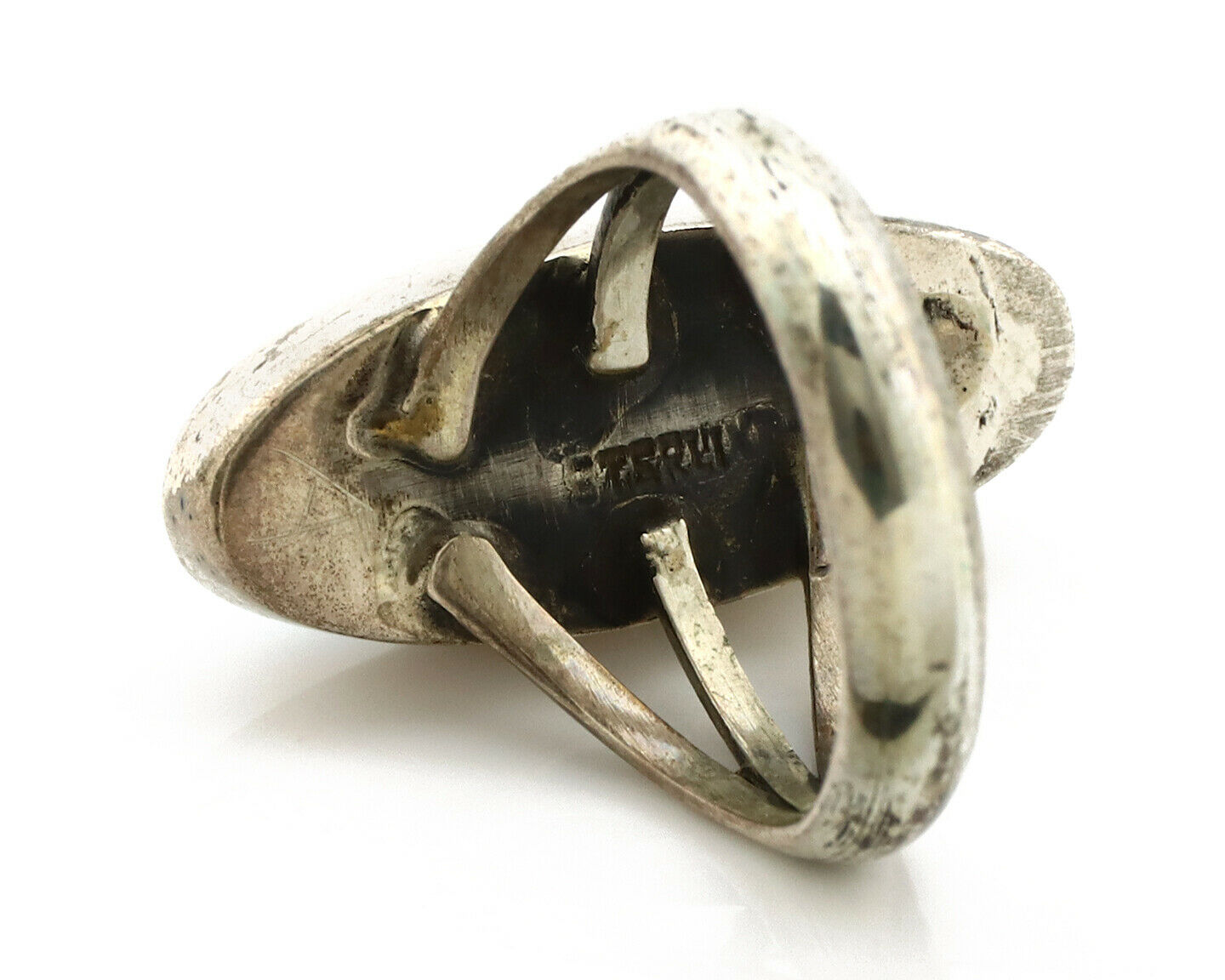 Navajo Ring .925 Silver Arizona Turquoise Native American Artist C80s