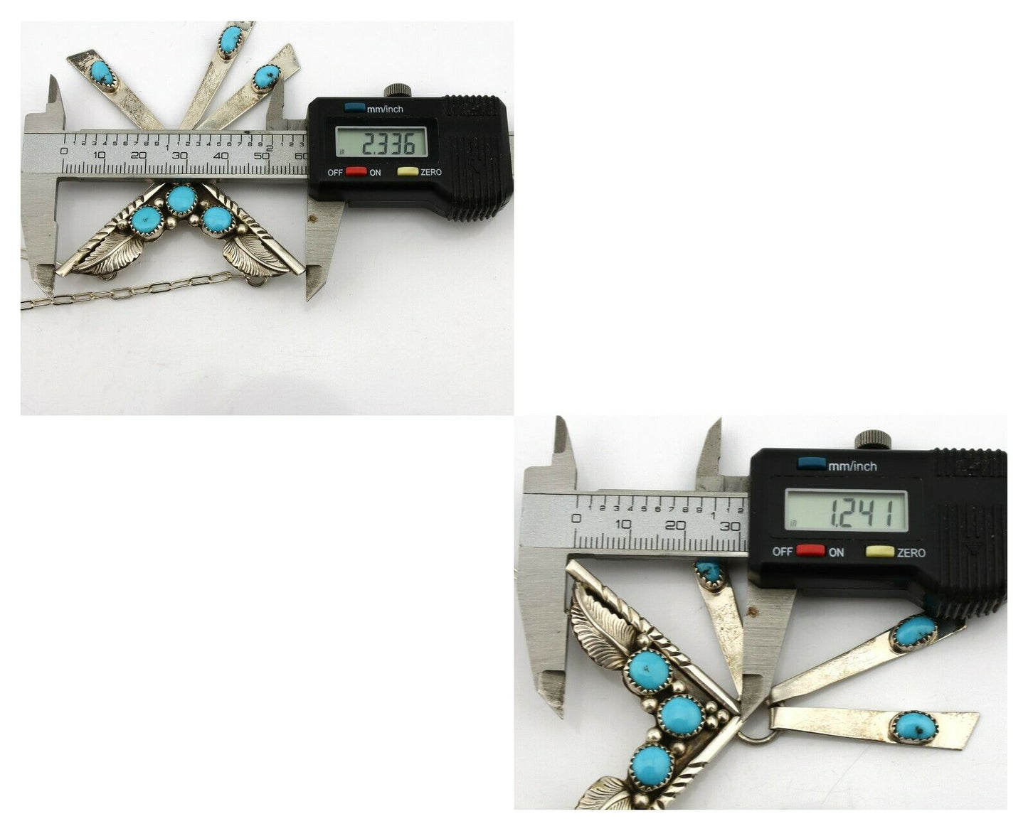 Navajo Necklace .925 Silver Sleeping Beauty Turquoise Signed E C.80's