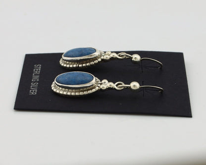Navajo Earrings 925 Silver Natural Royal Blue Lapis Native American Artist C90s