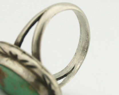 Navajo Ring .925 Silver Natural Turquoise Artist Signed Native American C.80's